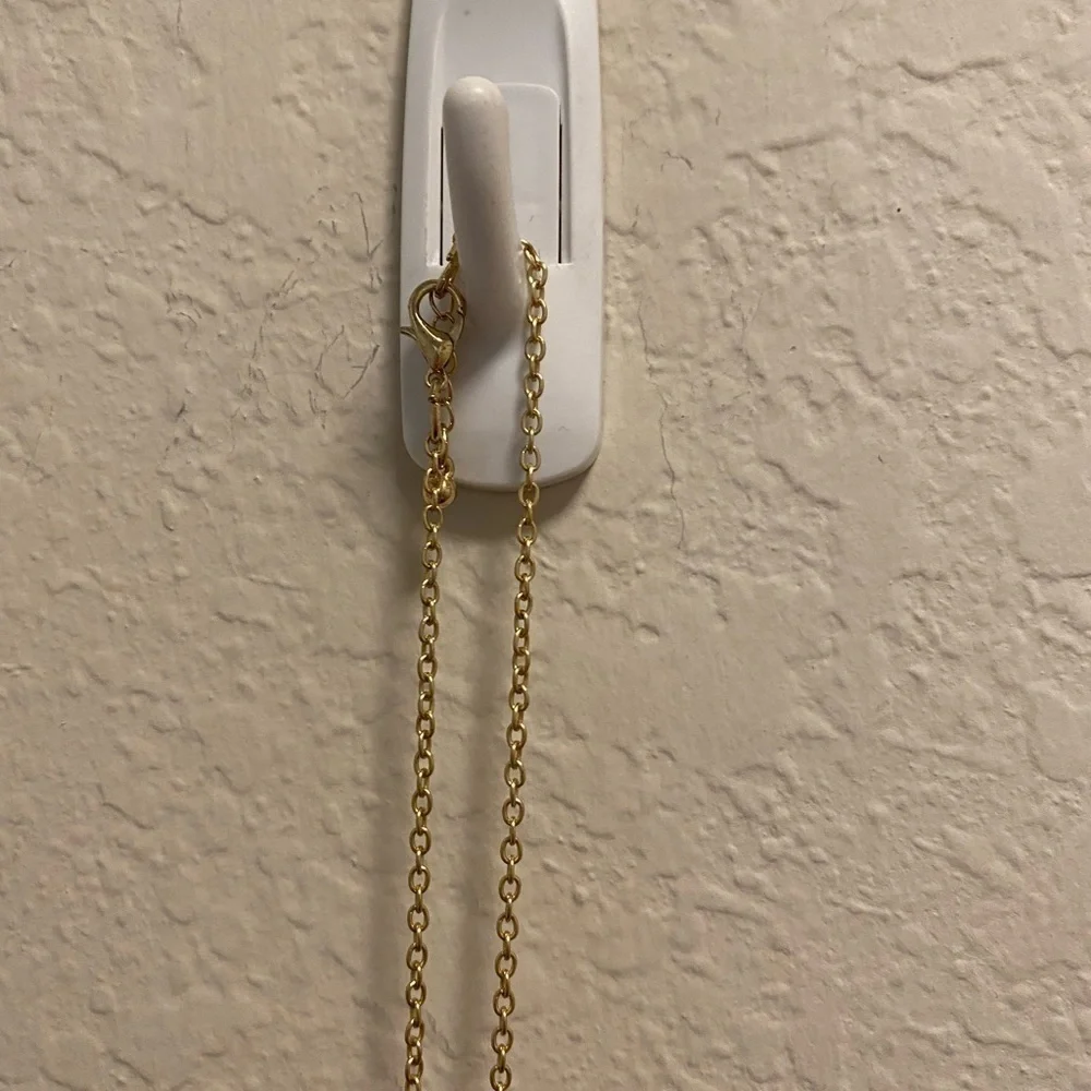 Gold and crystal bar necklace